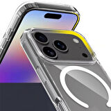 Apple iPhone 17 Pro Max Kılıf M-safe Şarj Özellikli Şeffaf Sert PC Redclick Embos Kapak