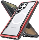 Galaxy S25 Ultra Kılıf Magsafe Şarj Özellikli Airbagli Raptic Shield Serisi Şeffaf Arka Yüzey Kapak
