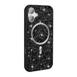 Apple iPhone 16 Pro Kılıf Pırlanta Tasarımlı Magsafe Şarj Özellikli Redclick Mozaik Silikon Kapak