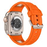 Watch Ultra 49mm Redclick KRD-117 Hava Alabilen Delikli Metal Desenli Silikon Kordon