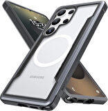 Galaxy S25 Ultra Kılıf Magsafe Şarj Özellikli Airbagli Raptic Shield Serisi Şeffaf Arka Yüzey Kapak