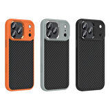 Apple Uyumlu iPhone 17 Pro Max Kılıf M-Safe Şarj Özellikli Karbon Fiber Görünümlü Redclick Truva Silikon Kapak