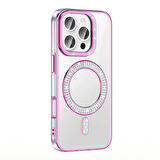 Apple iPhone 16 Pro Max Kılıf Pırlanta Taş Tasarımlı Magsafe Şarj Özellikli Redclick Karetta Silikon Kapak