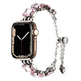 Apple Watch 10 Serisi 42mm Redclick KRD-115 Renkli Taş Tasarımlı Kadın Kordon Uyumlu