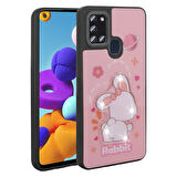 Galaxy A21S Kılıf Kabartma Parlak Figürlü Şık Amas Premium Silikon Kapak