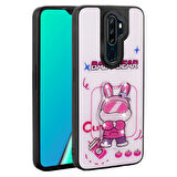 Oppo A5 2020 Kılıf Kabartma Parlak Figürlü Şık Amas Premium Silikon Kapak