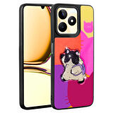 Realme C53 Kılıf Kabartma Parlak Figürlü Şık Amas Premium Silikon Kapak