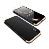 iPhone X Kılıf 3 Parçalı Tam Koruma Şık Astrea Premium Sert Kapak