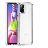 Samsung Galaxy M51 Tam Koruma Sağlayan Sert ve Şeffaf Coss Premium Silikon Kılıf
