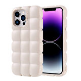 iPhone 14 Pro Max Kılıf Kabarcık Tasarımlı Esnek Parlak Dom Dom Silikon Kapak