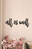 All Is Well Duvar Yazısı Ahşap Duvar Tablosu Dekoratif Duvar Süsü