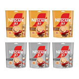Nescafe 2 si 1 Arada 10 gr ve 3 ü 1 Arada 17,4 gr 20 li x 6 lı Karma Paket