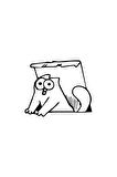 Kutudan Bakan Kedi Oto Sticker Siyah 30 x 27 cm