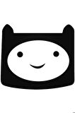 Adventure Time Finn Oto Motor Laptop Duvar Folyo Sticker 70 X 56 Cm