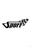 Sport Bayrağı Oto Sticker Siyah 25 x 10 cm