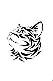 Hırçın Kedi Oto Motor Laptop Duvar Folyo Sticker 100 x 110