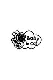 Baby in Car Melek Oto Sticker Siyah 15 x 9 cm