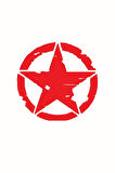 Yıpranmış Askeri Yıldız Sticker (Oto-Motor-Laptop-Duvar-Dekor) 20 x 20 cm