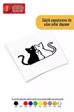 Kedi Ailesi Sticker Oto Motor Laptop Duvar Folyo Sticker 15 X 9 Cm