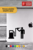 Benzin Pompası Kafaya Sticker Oto Motor Laptop Duvar Folyo Sticker 90 x 90 cm