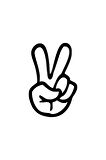 Barış İşareti Peace Oto Sticker Siyah 10 x 15 cm
