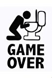 Game Over Oto Motor Laptop Duvar Folyo Sticker 100 x 150