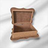 Ham Ahşap Boyanabilir Takı-makyaj-aksesuar Dekoaratif Çok Amaçlı Dikdörtgen Kutu