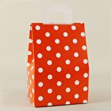HEDİYE ŞEKER KUTUSU KIRMIZI PUANLI 7CM X 5CM