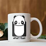 Kişiye Özel İsim Yazılı Panda Beyaz Kupa