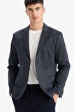 DeFacto Slim Fit Dar Kesim Astarlı Blazer Ceket W9254AZ25SPNV179