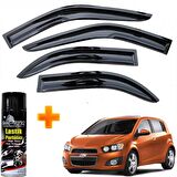 Chevrolet Aveo Mügen Cam Rüzgarlığı Hb 2012-2019 Arası 4 Lü Takım +500ml Lastik Parlatıcı