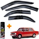 Fiat Serçe Mügen Cam Rüzgarlığı Tüm Kasalara Uyumlu 4 Lü Takım +500ml Lastik Parlatıcı