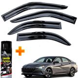 Hyundai Elantra Mügen Cam Rüzgarlığı 2021 Sonrası 4 Lü Takım +500ml Lastik Parlatıcı