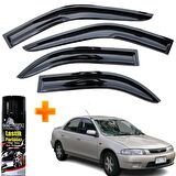 Mazda 323 Familia Mügen Cam Rüzgarlığı 1996-1999 Arası 4 Lü Takım +500ml Lastik Parlatıcı