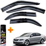 Skoda Octavia A7 Mügen Cam Rüzgarlığı 2013-2020 Arası 4 Lü Takım +500ml Lastik Parlatıcı