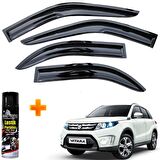 Suzuki Vitara Mügen Cam Rüzgarlığı 2016 - 2021 Arası 4 Lü Takım +500ml Lastik Parlatıcı