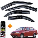 Kalos Sedan Mügen Cam Rüzgarlığı 2004-2007 Arası 4 Lü Takım +500ml Lastik Parlatıcı