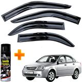 Lacetti Sedan Mügen Cam Rüzgarlığı 4 Lü Takım +500ml Lastik Parlatıcı