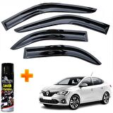 Renault Taliant Mügen Cam Rüzgarlığı 2021 Sonrası 4 Lü Takım +500ml Lastik Parlatıcı 