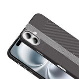 Apple İphone 16 Kılıf Magsafe Şarj Karbon Fiber Görünümlü Hafif Sağlam Lopard Gros Kapak Telefon Kılıfı