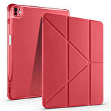 İpad Air 13 2024 Kılıf Tri Folding Kalem Bölmeli Standlı Kılıf