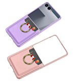 Samsung Galaxy Z Flip 7 Kılıf Yüzüklü Kartlıklı Kapak Kıpta - Şık Koruma, Kredi Kart Yuvası, Stand Özelliği