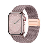 Apple Watch 7 41mm Lopard Krd-134 Örgü Tasarımlı Hasır Kordon Strap Kayış