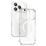 iPhone 17 Pro Sararmaz İnce Şeffaf Kılıf Magsafe Şarj Kamera Korumalı Ultra Hybrid Crypto Kapak Telefon Kılıfı