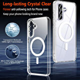 Lopard Samsung Galaxy S25 FE Uyumlu Kılıf + Ekran Koruyucu Magsafe Şarj Destekli Şeffaf Sert PC Kapak Telefon Kılıfı