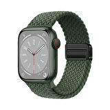 Apple Watch 7 41mm Lopard Krd-134 Örgü Tasarımlı Hasır Kordon Strap Kayış
