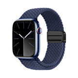 Apple Watch 7 41mm Lopard Krd-134 Örgü Tasarımlı Hasır Kordon Strap Kayış