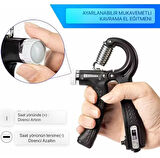 Sayaçlı Ayarlanabilir El Yayı 5-60 Kg | El Bilek Parmak Önkol Kas Güçlendirici Egzersiz Aleti