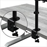 TechTic Ergonomik Çift Kol Monitör Laptop Tutucu 360° Dönen 10-32 Mönitör Tutucu 12-17 Laptop Standı