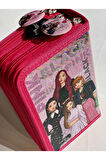Cappi Bag Black Pink Girl Pembe 3 Fermuarlı Bölmeli Çocuk Okul Kalem Kutusu 19x11x6cm